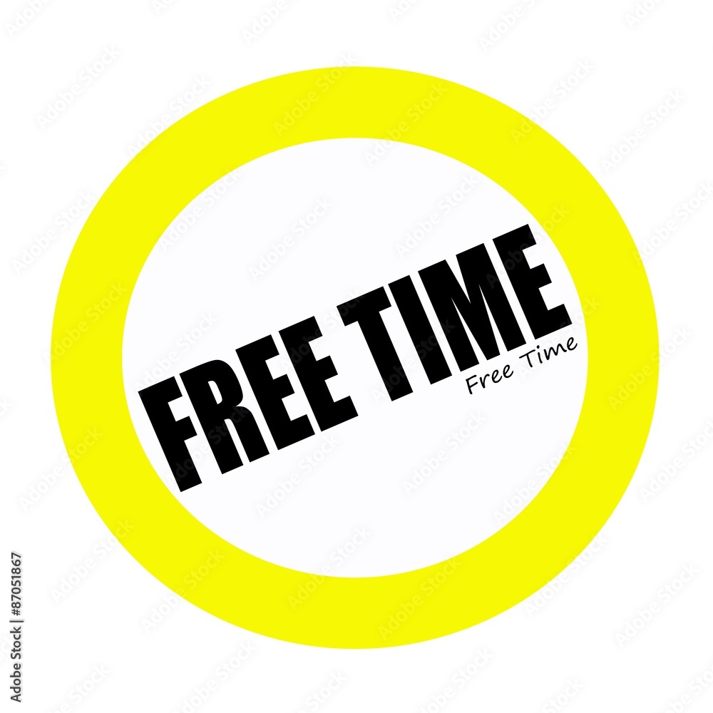 FREE TIME black stamp text on white FREE TIME black stamp text on white