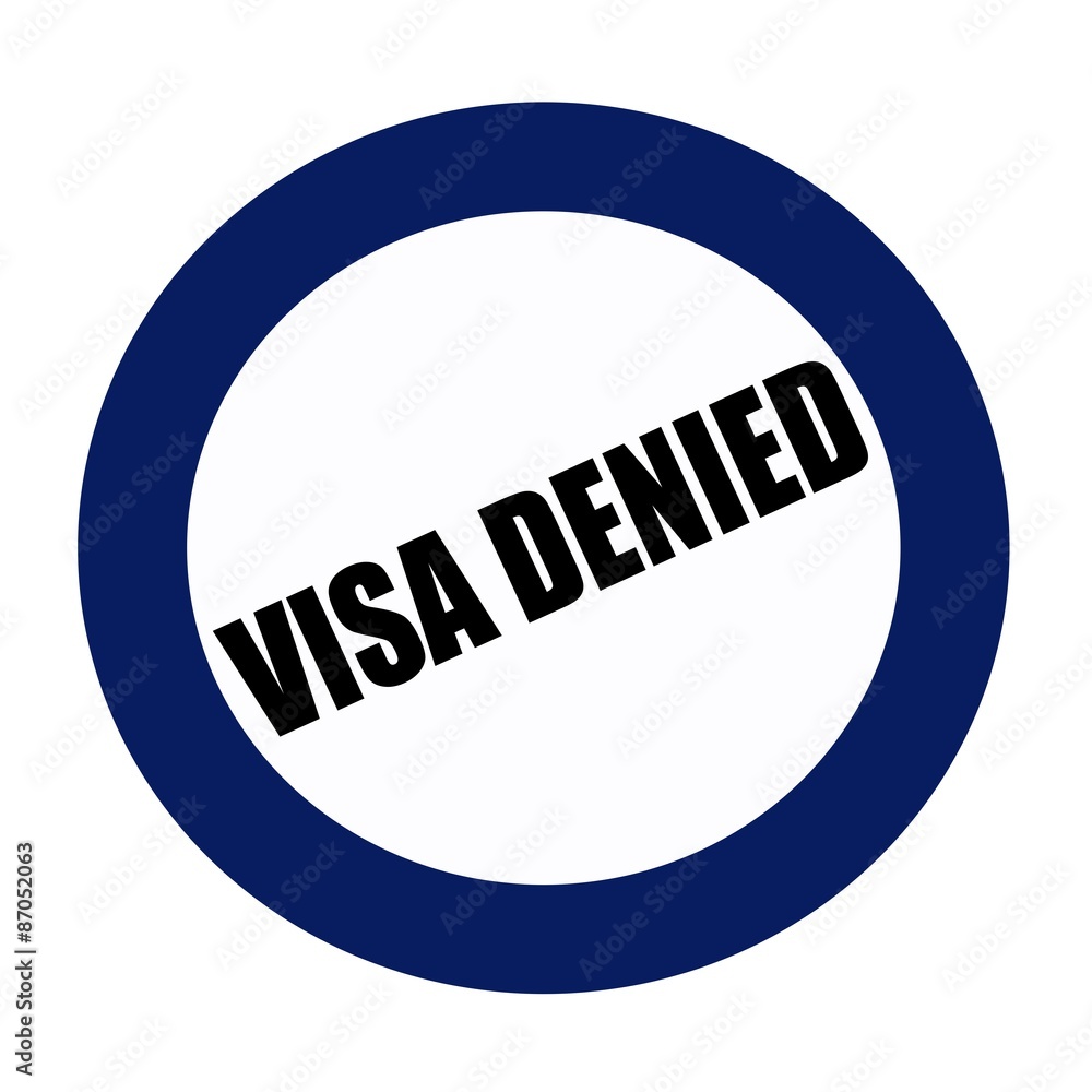 VISA DENIED black stamp text on blueblack VISA DENIED black stamp text on blueblack