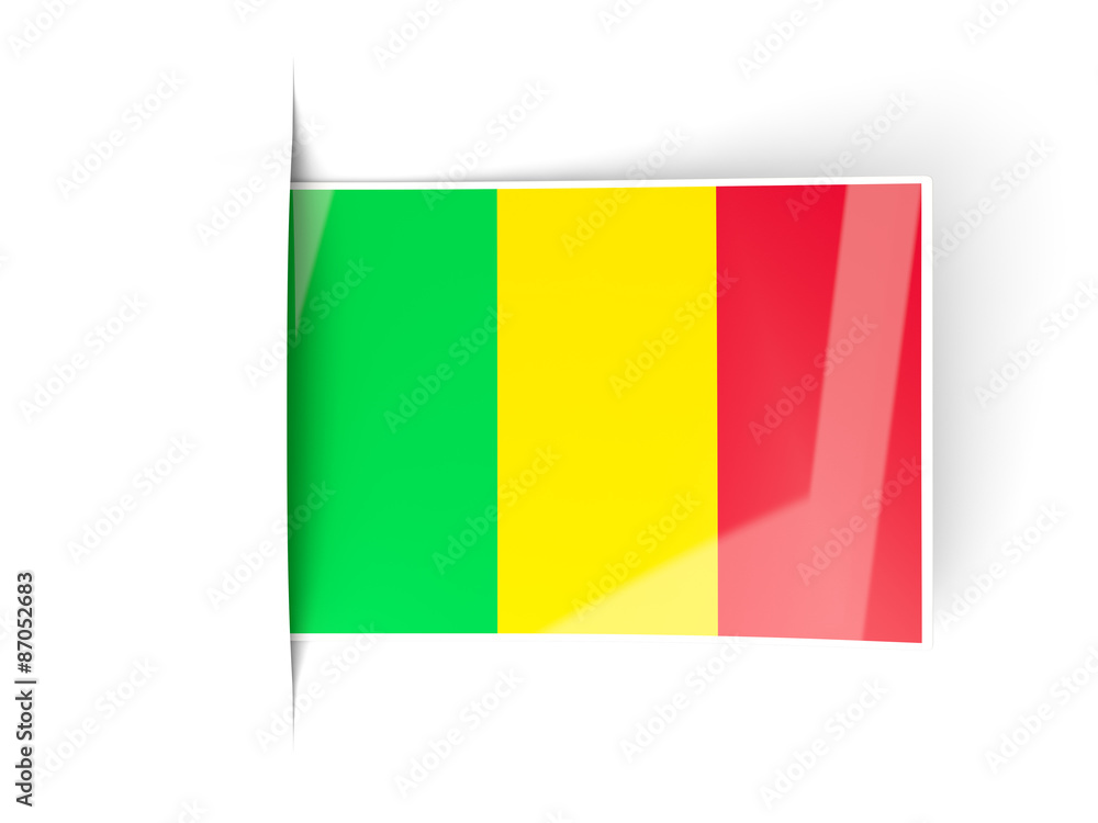 Fototapeta premium Square label with flag of mali