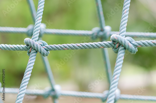 Close up image of climbing net for childrens.