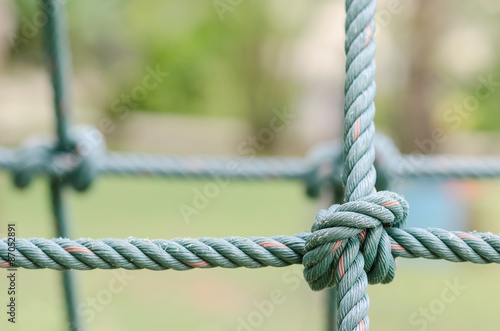 close up image of climbing net .