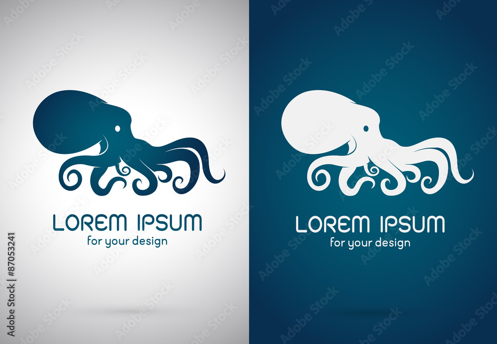Fototapeta premium Vector of an octopus design. Animals.
