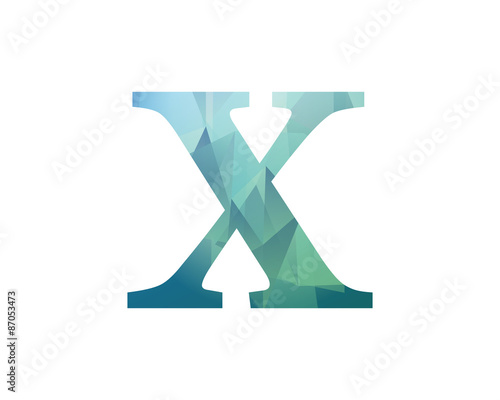 initial crystal logo letter x