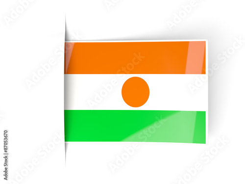 Free Download Square label with flag of niger - GFXLoad