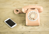 Phone vintage on wood table