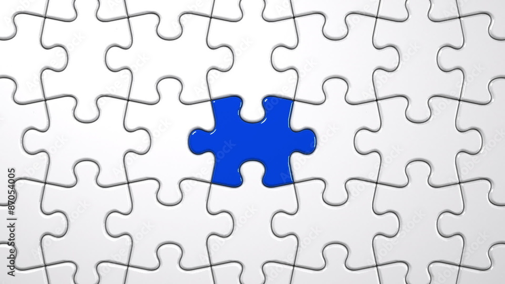 White Puzzle That Changing To Blue White Puzzle That Changing To Blue