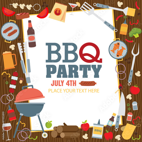 Invitation card on the barbecue