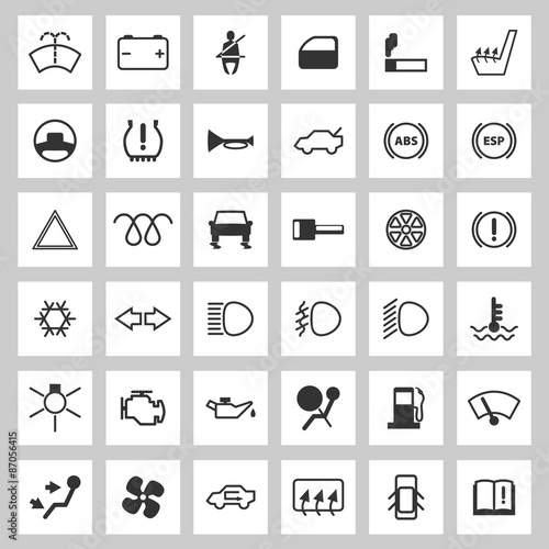 Car dashboard icons set.
