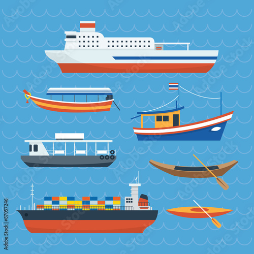 Various kind of Ship, Boat, Ferry