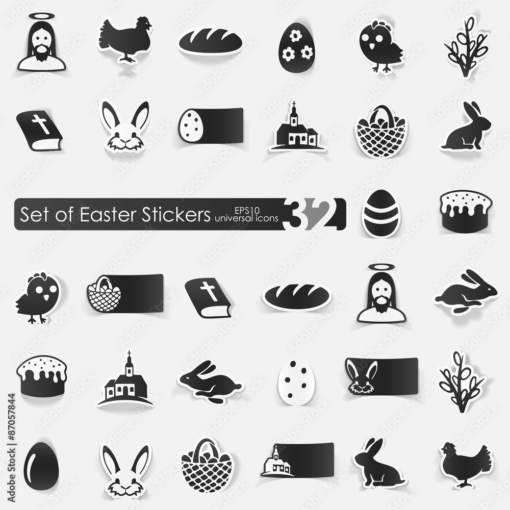 Set of easter stickers
