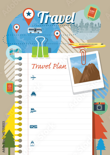 Blank Paper Traveling Plan and Background