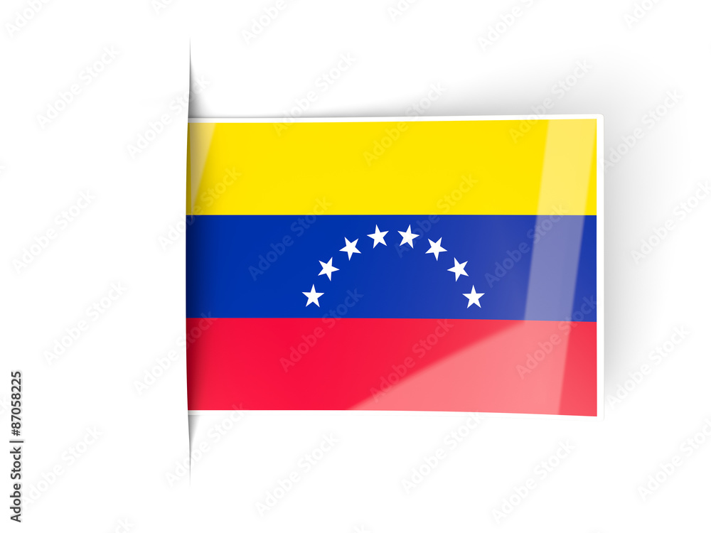 Square label with flag of venezuela Square label with flag of venezuela
