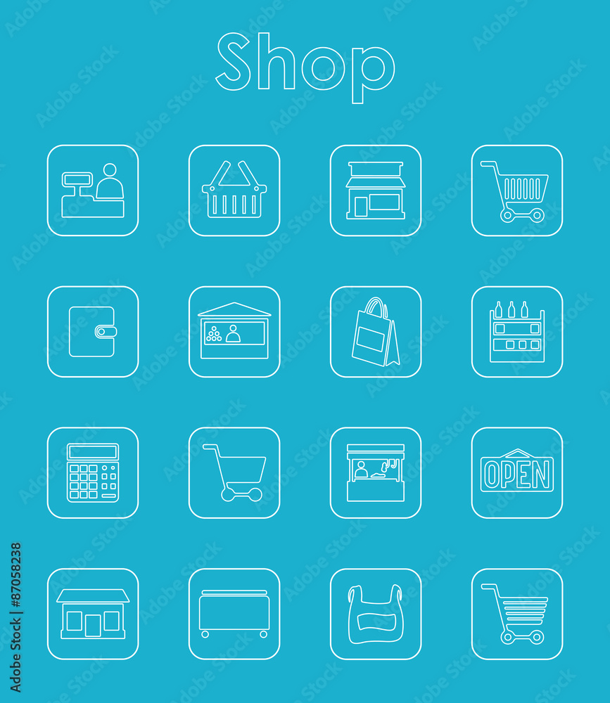 Set of shop simple icons Set of shop simple icons