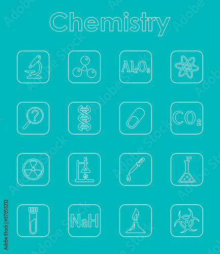 Set of chemistry simple icons