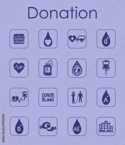 Set of donation simple icons