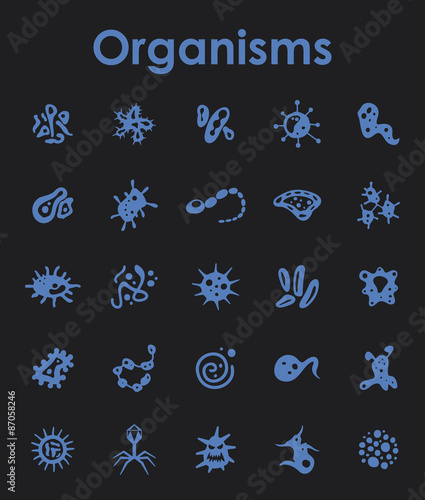 Set of organisms simple icons