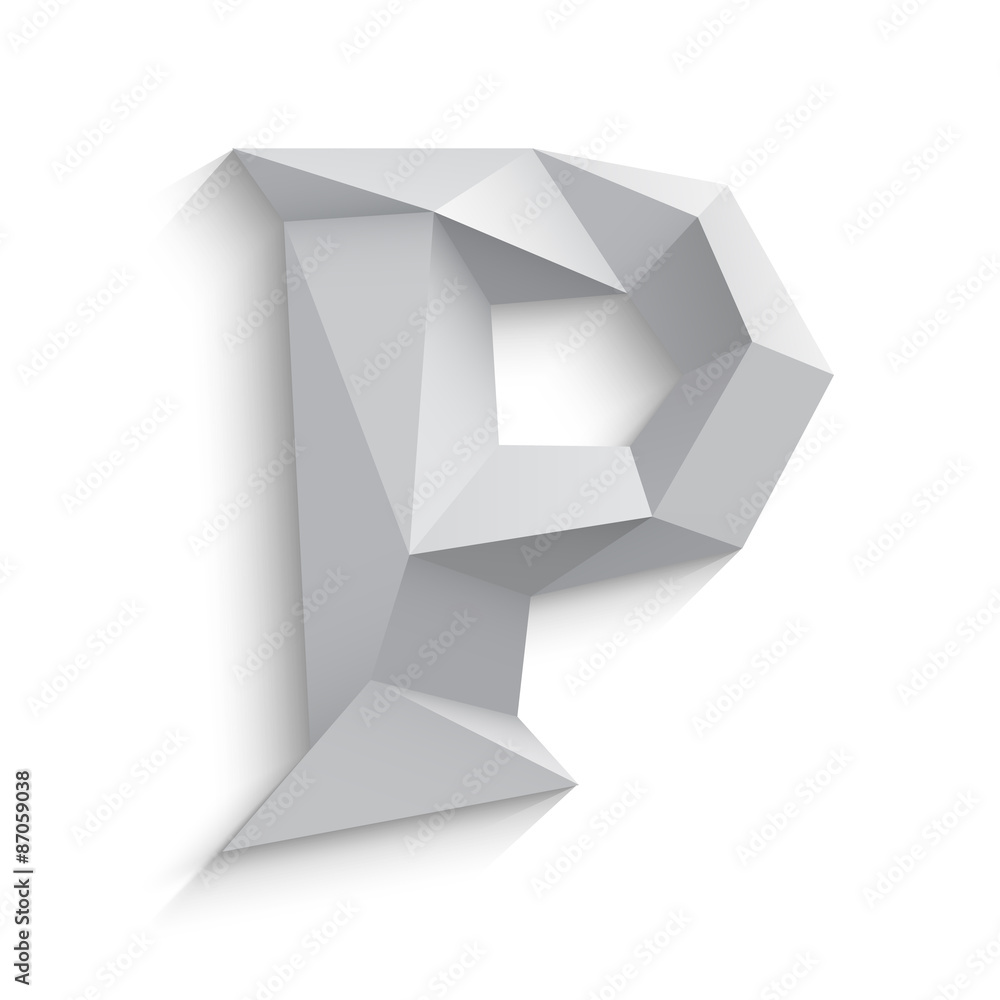 Vector illustration of 3d letter P on white background. Vector illustration of 3d letter P on white background.