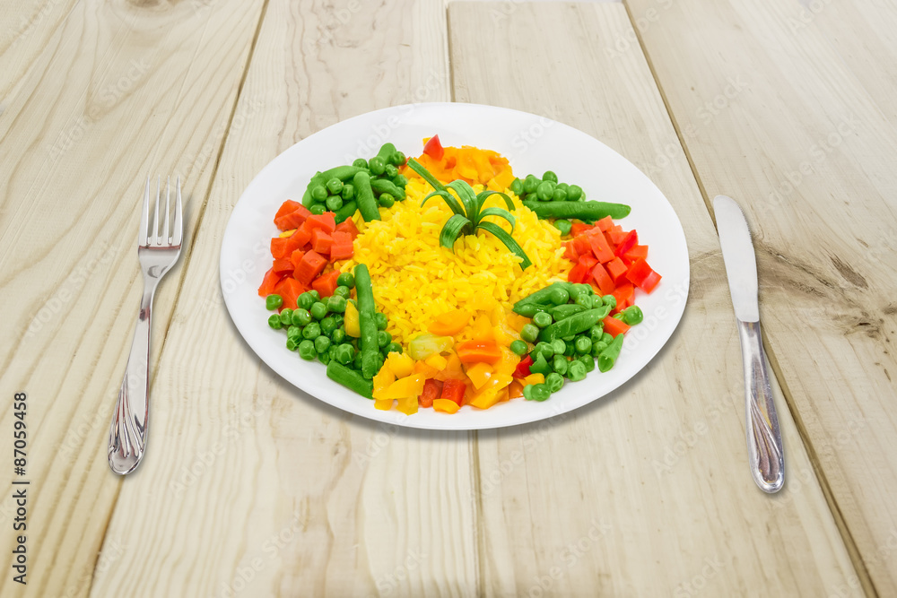 Boiled rice with vegetables Boiled rice with vegetables