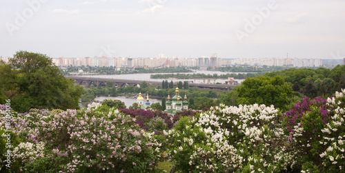 View on Vydubitsky monastery and left bank of the Dnieper. Kiev, Ukraine © Oleksii Nykonchuk