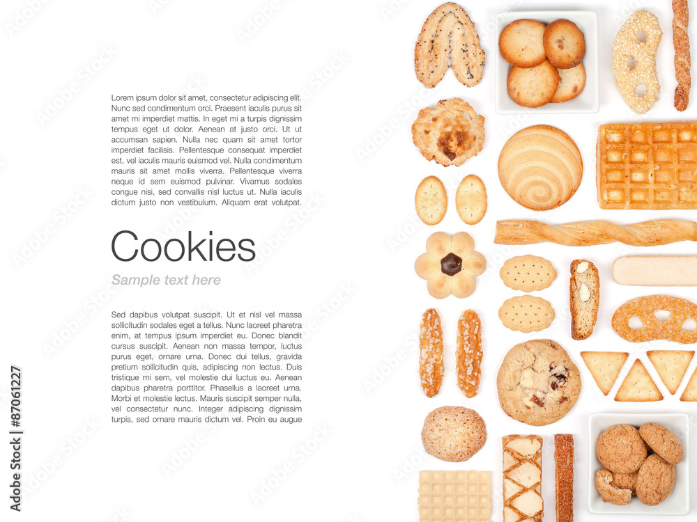 cookies and biscuits on white background cookies and biscuits on white background