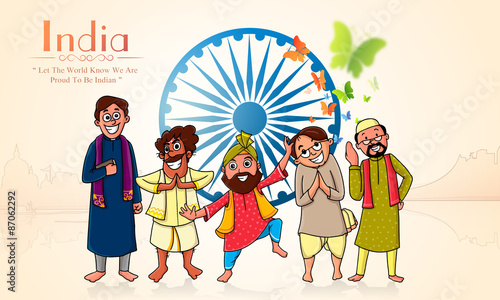 Happy people for Indian Independence Day.