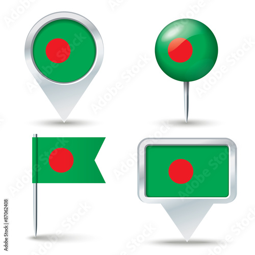 Map pins with flag of Bangladesh Free Download Map pins with flag of Bangladesh - GFXLoad