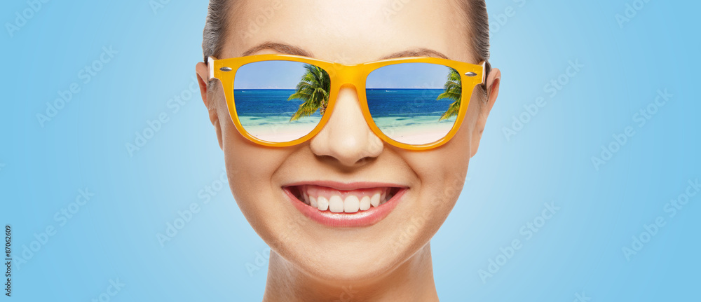 happy teenage girl in sunglasses happy teenage girl in sunglasses
