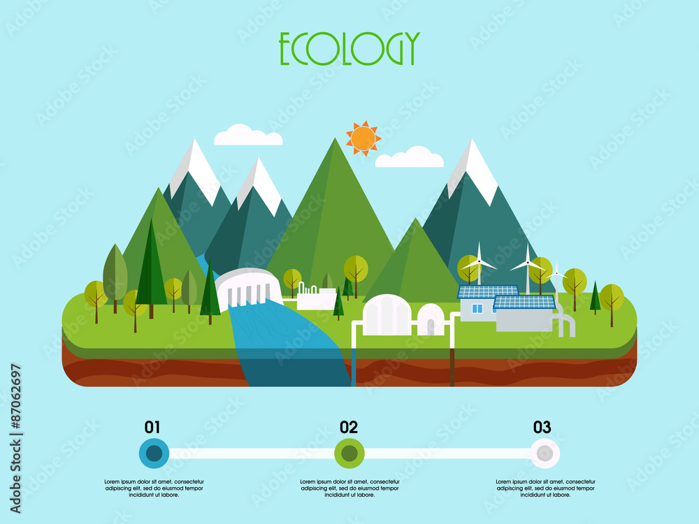 Creative infographic elements for ecology concept.