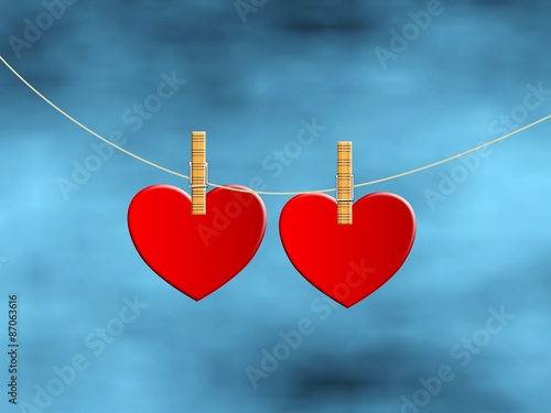 coeurs avec pince, I love you symbol