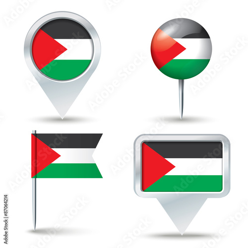 Free Download Map pins with flag of West Bank - GFXLoad