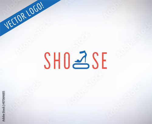 Shoe vector logo. Fashion, shopping and sale symbol. Stock