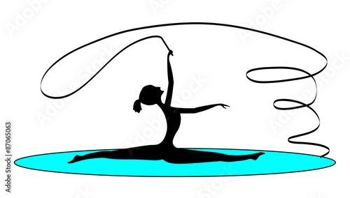Rhythmic gymnastics with a tape