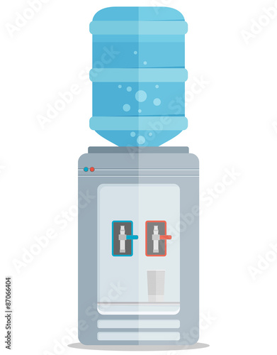Flat vector icon for water cooler. Gray water cooler 