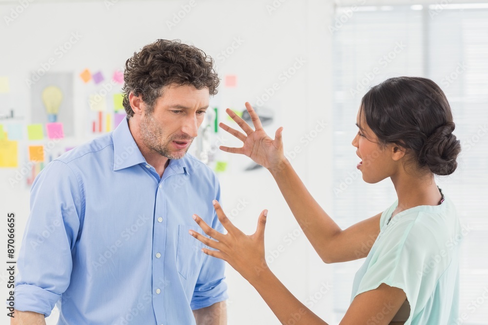Casual business team having an argument Casual business team having an argument