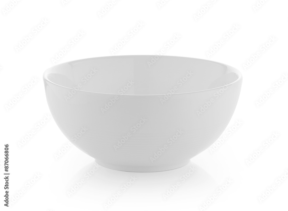 White ceramic bowl on white background White ceramic bowl on white background