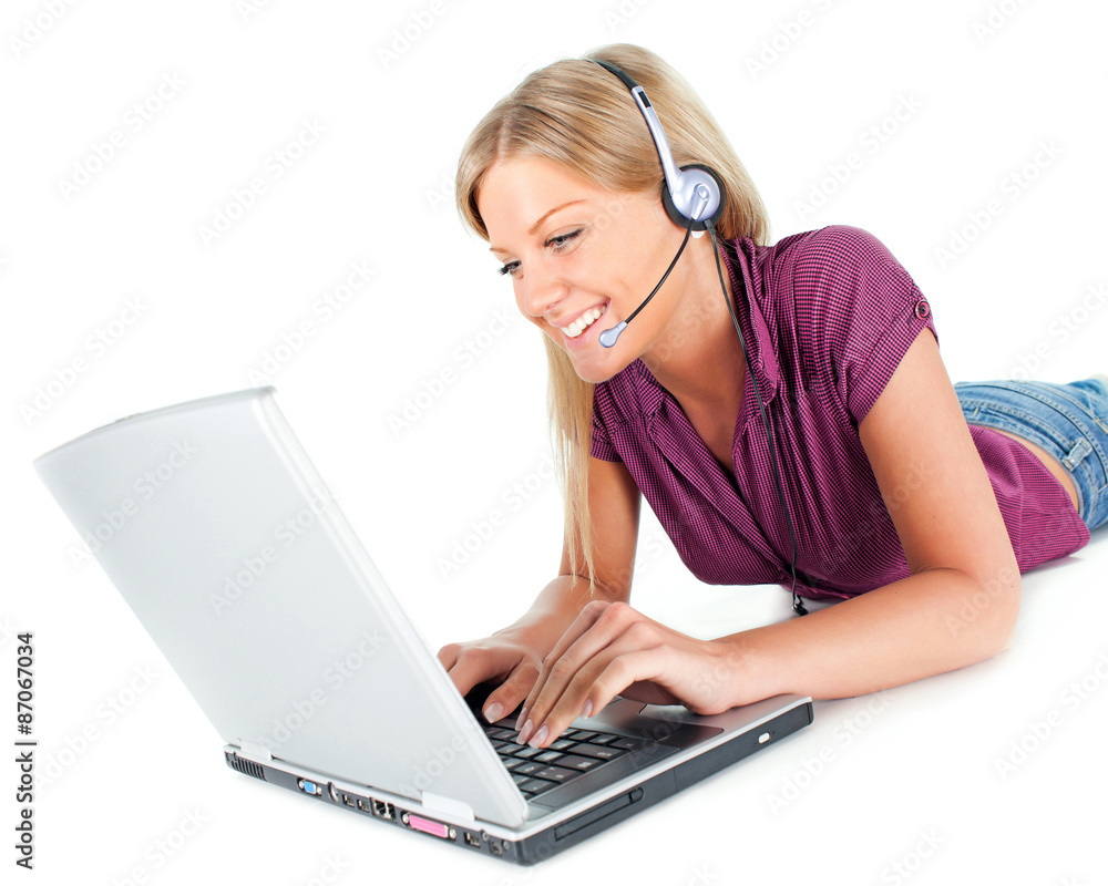 Woman using laptop computer Woman using laptop computer
