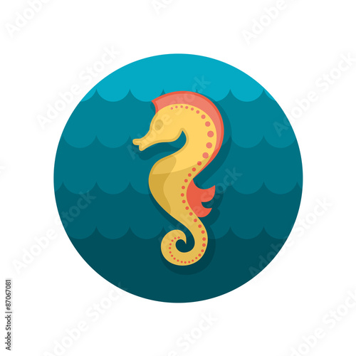 Sea Horse flat icon