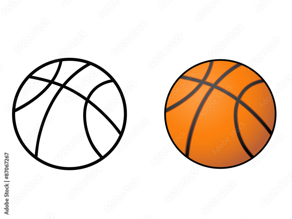 basketball, ball outline vector
