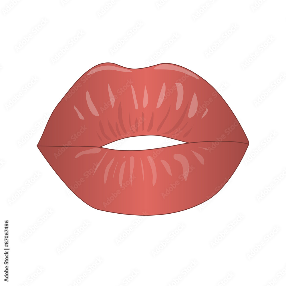 Obraz premium Vector lips on the isolated background