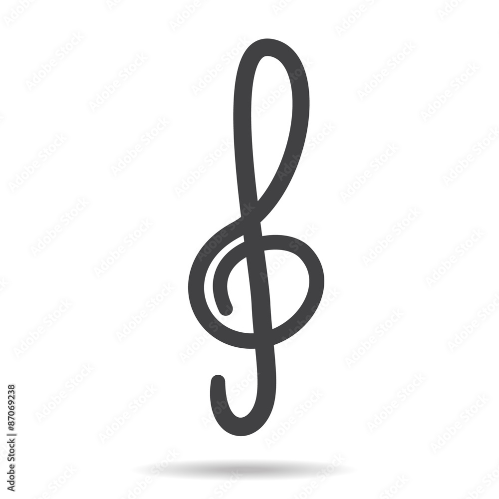 Obraz premium violin key sign vector music symbol black
