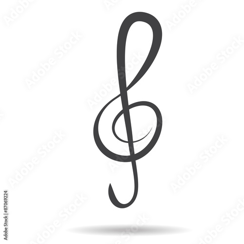 violin key sign vector music symbol black