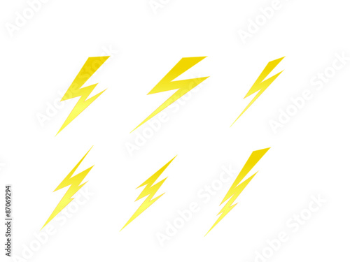thunde bolts symbol set vector elements