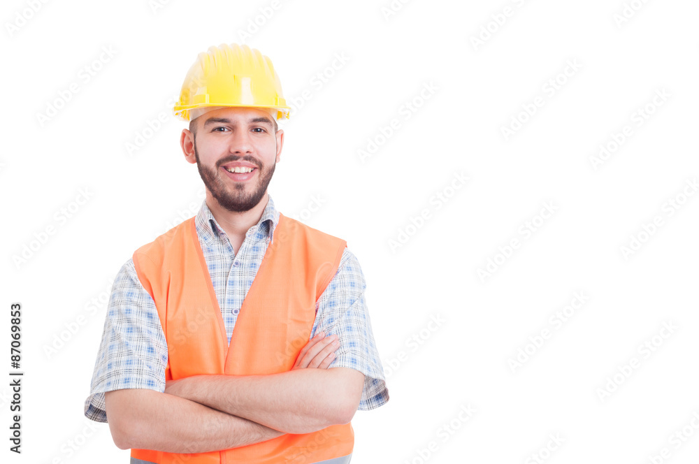 Portrait of a young, confident and successful builder Portrait of a young, confident and successful builder