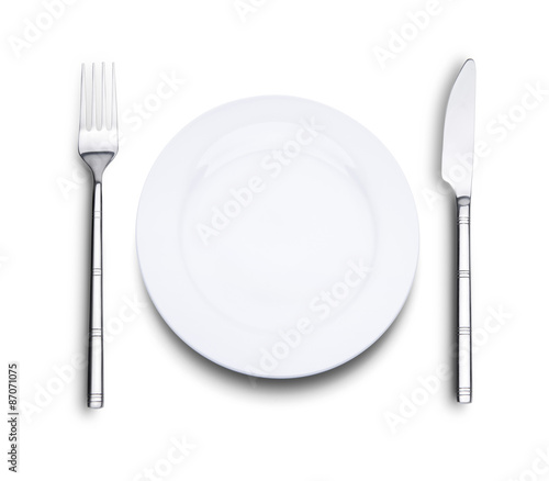 Teller mit Messer und Gabel