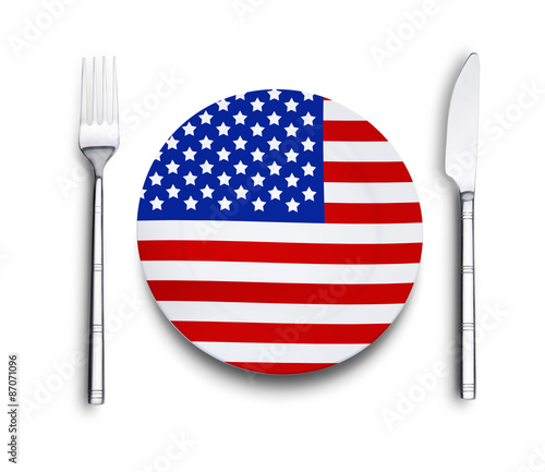 Teller mit US-Flagge