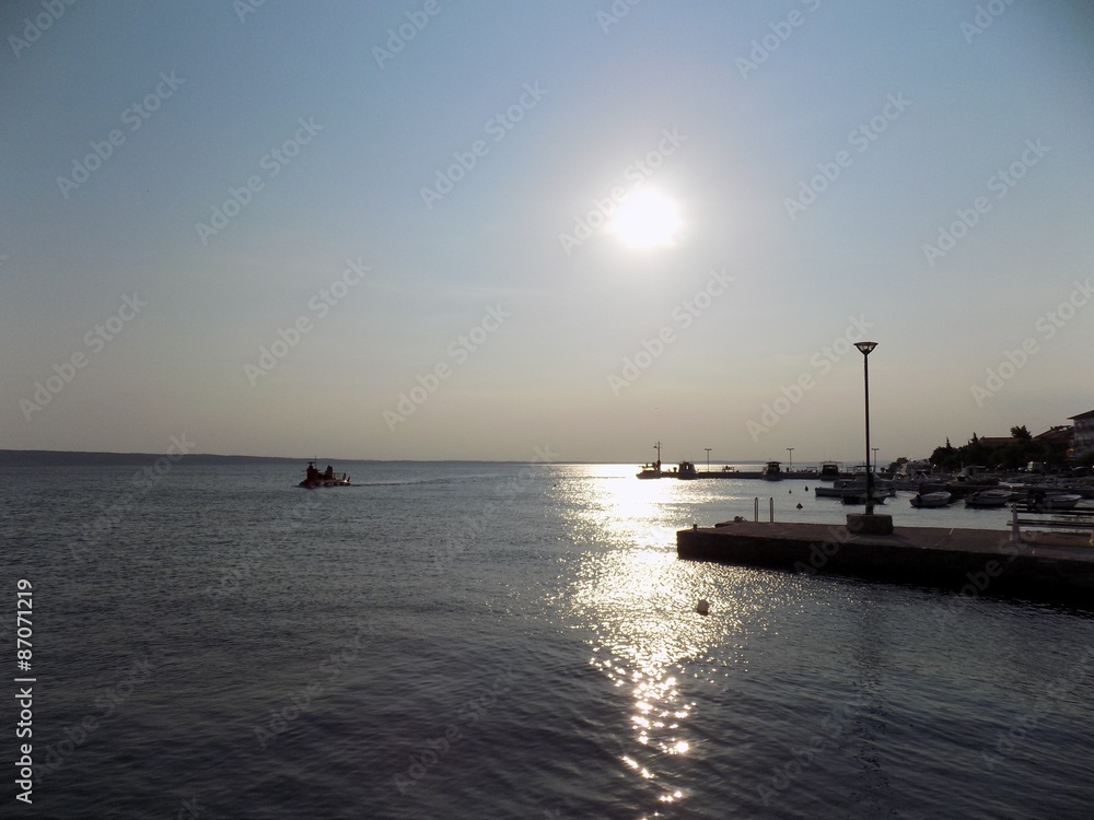 Port, sea and sunny sky Port, sea and sunny sky