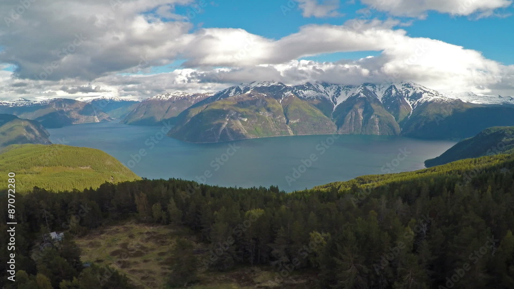 Beautiful Nature Norway. Flying over the Sognefjorden. Beautiful Nature Norway. Flying over the Sognefjorden.