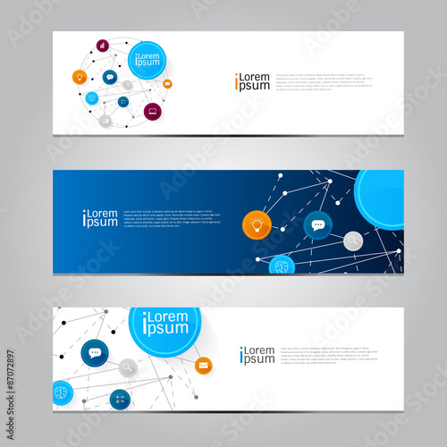 Vector design Banner network technology medical background.