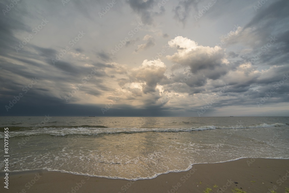 The weather on the beach before a powerful storm. The weather on the beach before a powerful storm.