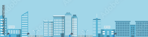 Abstract city buildings illustration set. Flat design